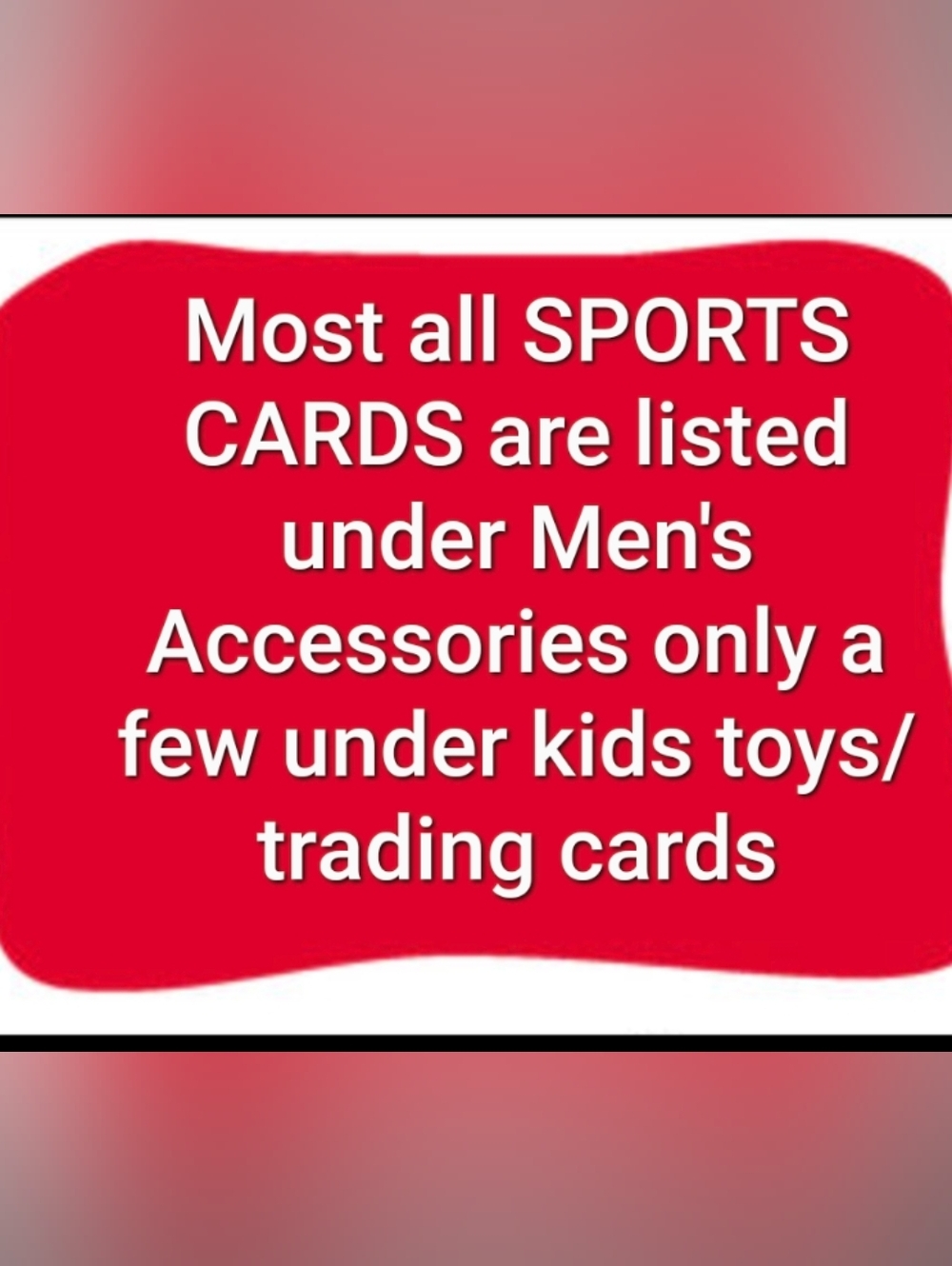 LOOK All SPORTS CARDS are Listed Under Men's Accessories